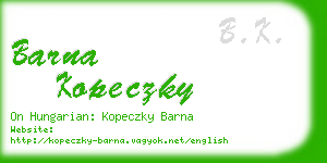 barna kopeczky business card